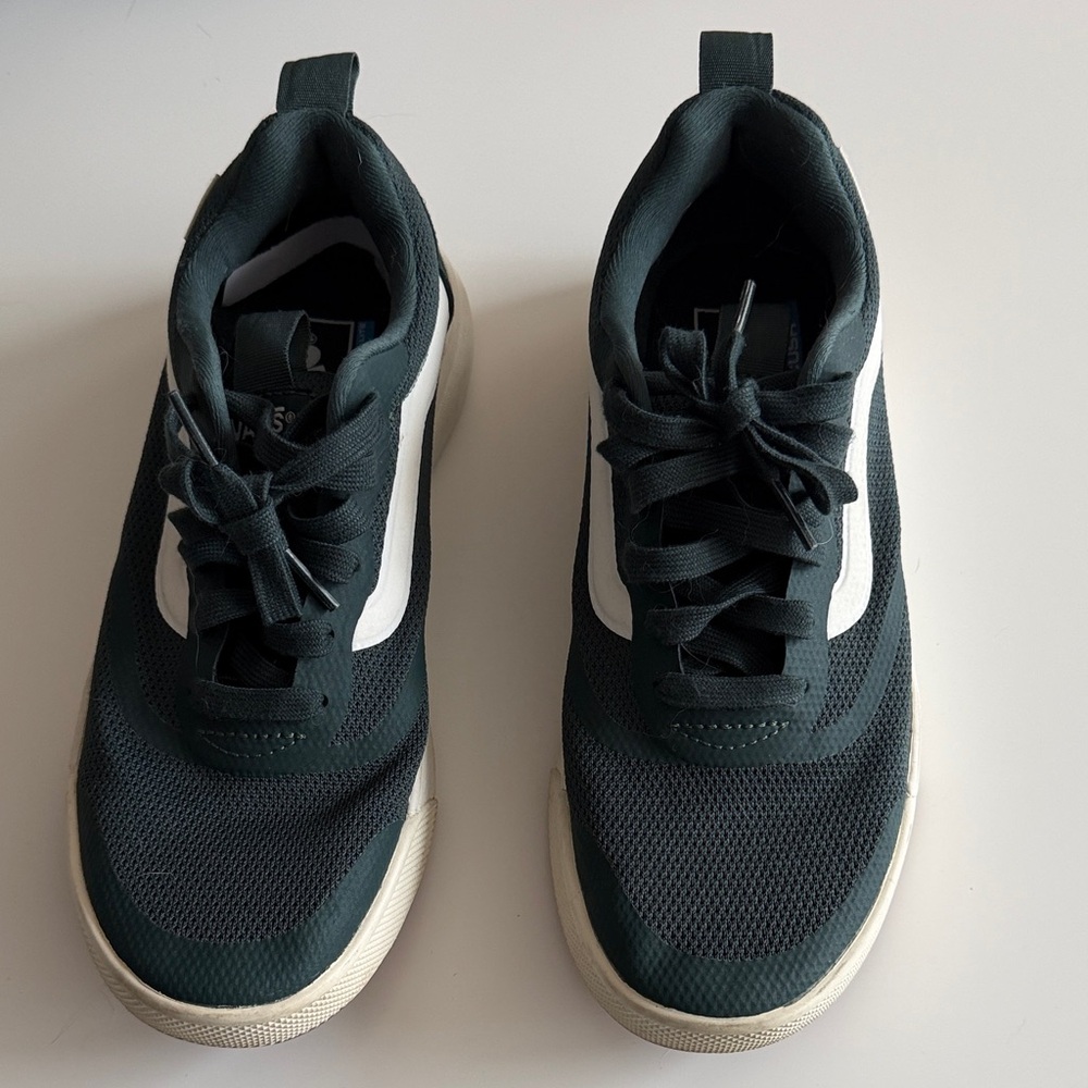 Dark Green and White Vans Sneakers